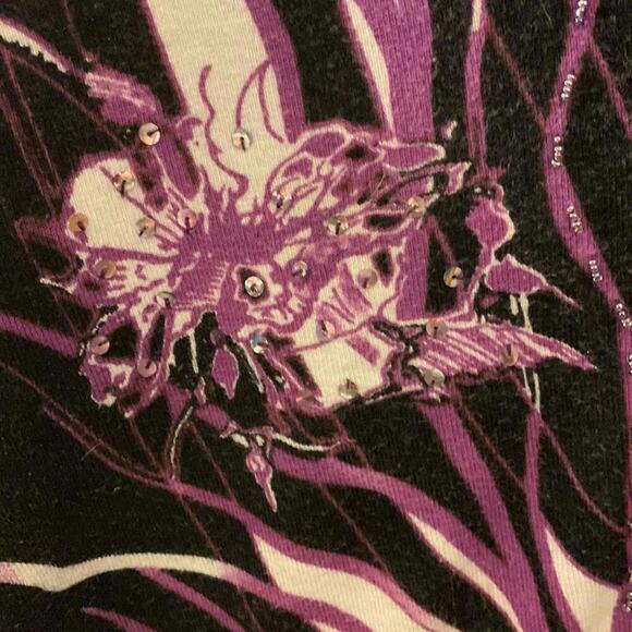 🍁Pierre New York purple black n white sweater shirt 1X - Picture 3 of 11